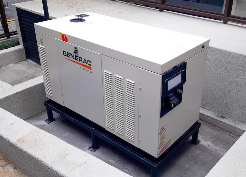 Gerador Generac da linha comercial a gás: instalada em obra